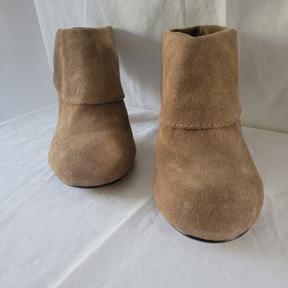 Steve Madden Womens P-Jan Suede Leather Fold Over Clog Mule Bootie 8.5M Taupe - Picture 3 of 7